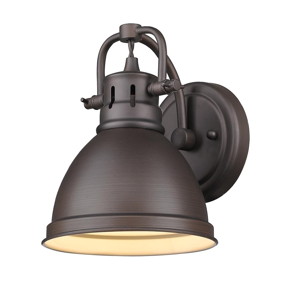 Golden Lighting Duncan Rubbed Bronze Shade 1 Light Bath Vanity