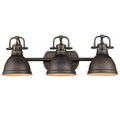 Golden Lighting Duncan Rubbed Bronze Steel 3 Light Bath Vanity