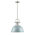 Golden Lighting Duncan Seafoam Silvertone Steel 1 Light Pendant Fixture