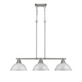 Golden Lighting Duncan White Pewter 3 Light Linear Pendant