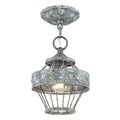 The Gray Barn Pemberley Blue Verde Patina Steel 1 Light Mini Semi Flush Mount