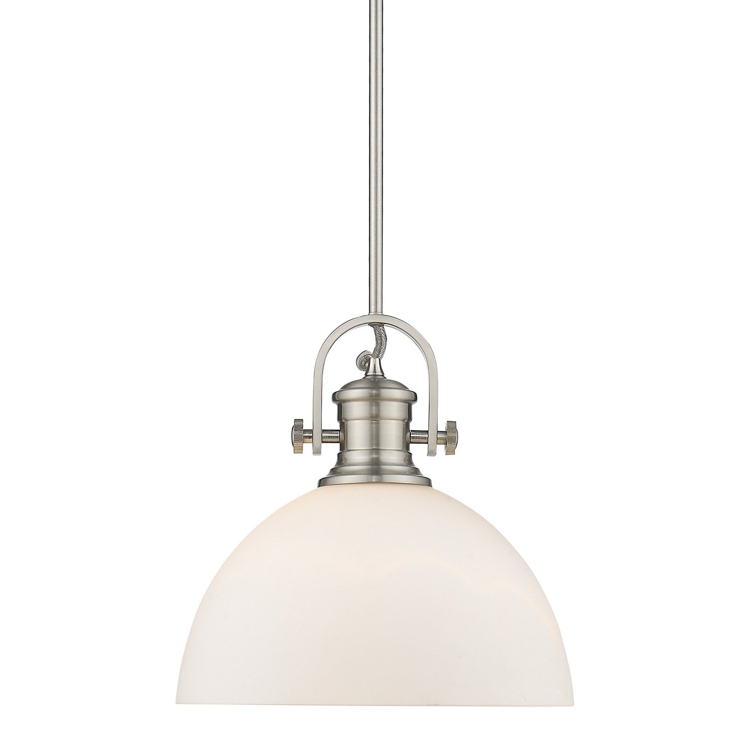 Carbon Loft Barton Pewter Steel With Opal Glass Shade 1 Light Pendant