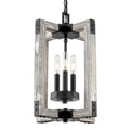 Carbon Loft Barton 3 Light Soft Grey Cedar Wood And Black Steel Pendant