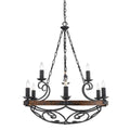 Golden Lighting Madera Black Irom 2 Tier 9 Light Chandelier