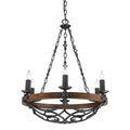 Golden Lighting Madera Black Iron 6 Light Chandelier In Black Iron With