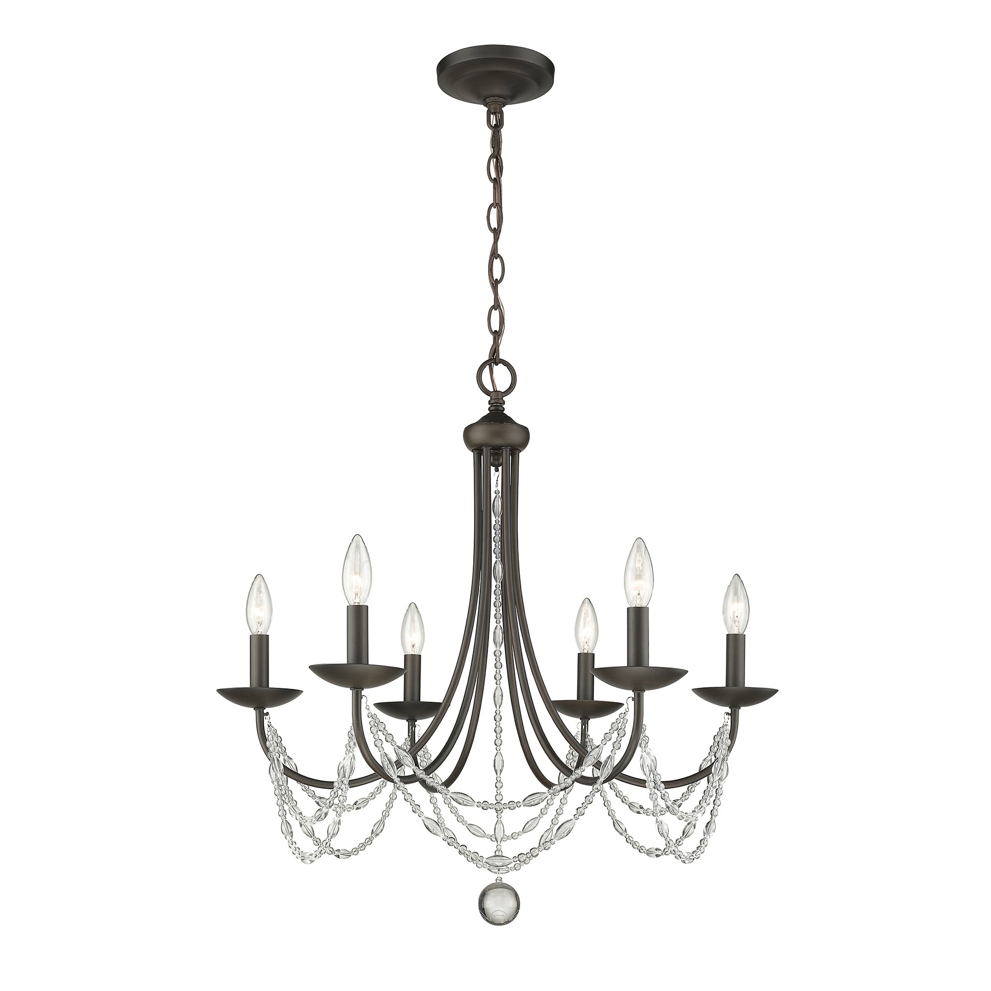 Golden Lighting Mirabella Gold Tone Steel 6 Light Chandelier