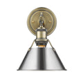 Golden Lighting Orwell Ab 1 Light Aged Brass Steel Bath Vanity Fixture With Black Shade