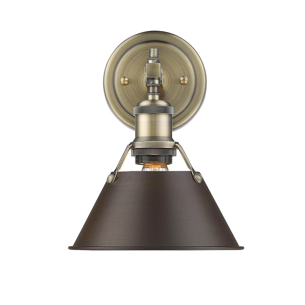Golden Lighting Orwell Ab Aged Brass Rubbed Bronze Shade 1 Light Bath Vanity