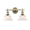 Golden Lighting Orwell Ab Aged Brass Steel 2 Light Bath Vanity Light
