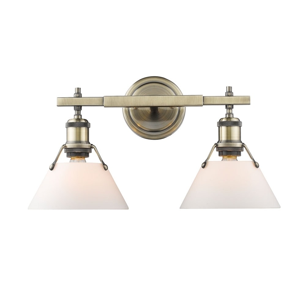 Golden Lighting Orwell Ab Aged Brass Steel 2 Light Bath Vanity Light