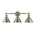 Golden Lighting Orwell Ab Aged Brass Steel 3 Light Bath Vanity Light