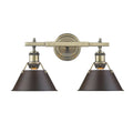 Golden Lighting Orwell Ab Rubbed Bronze Shade And Aged Brass Steel 2 Light Bath Vanity Light