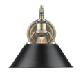 Golden Lighting Orwell Aged Brass 1 Light Wall Sconce With Black Shade