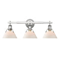 Orwell Ch 3 Light Bath Vanity In Chrome With Opal Glass Shades