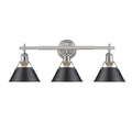 Golden Lighting Orwell Pw 3 Light Pewter Bath Vanity With Black Shade