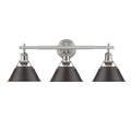 Golden Lighting Orwell Pw Rubbed Bronze Shade And Pewter Steel 3 Light Bath Vanity Light