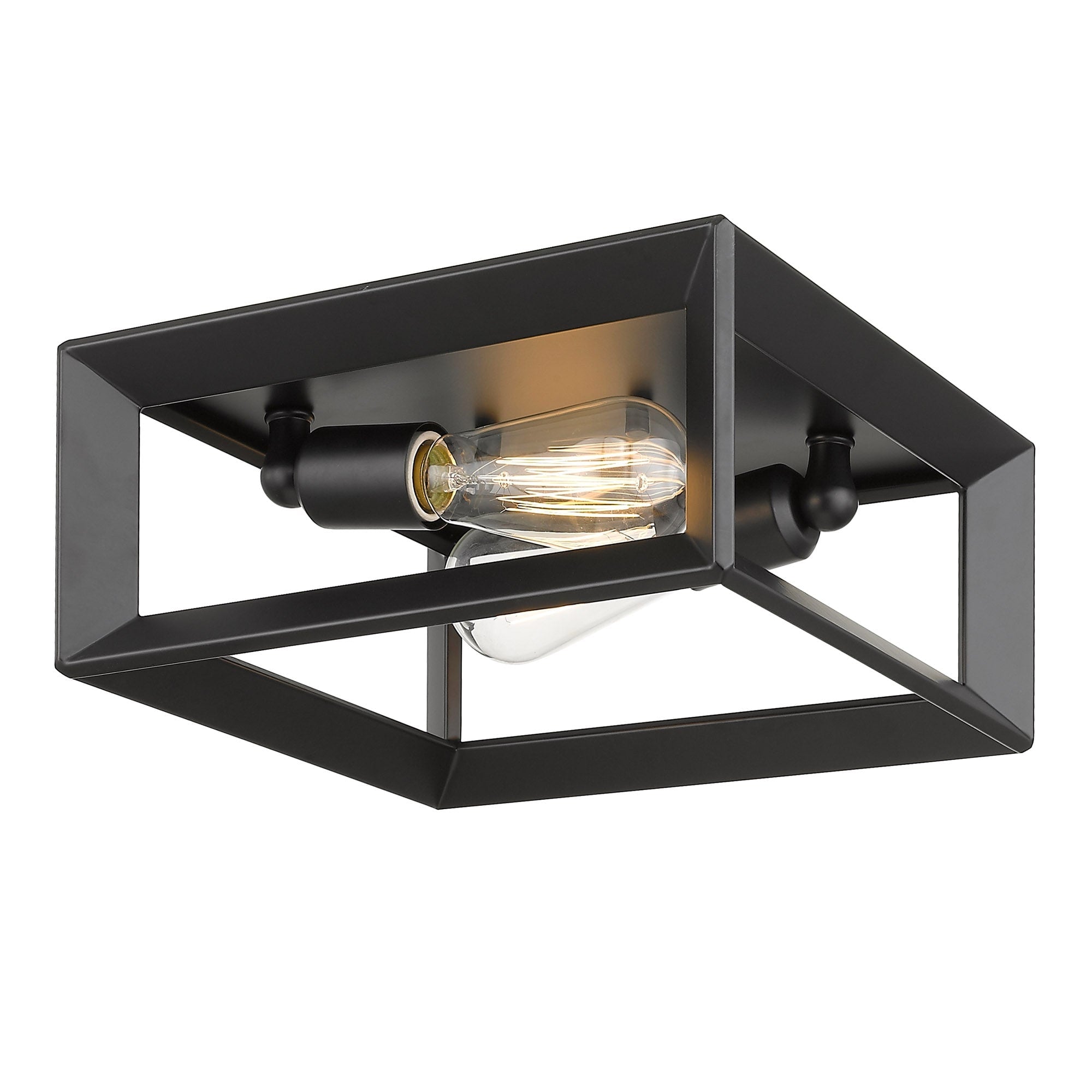 Golden Lighting Smyth White Gold Flush Mount Light Fixture