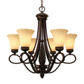 Golden Lighting Torbellino Bronze Steel Glass 6 Light Chandelier