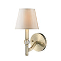 Golden Lighting Waverly Aged Brass One Light Wall Sconce With Silken Parchment Shade