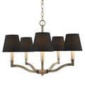 Golden Lighting Waverly Aged Brass Tuxedo Shade 5 Light Chandelier