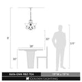 Golden Lightings Homestead 8606 Gm4 Rbz Tea 4 Light Mini Chandelier