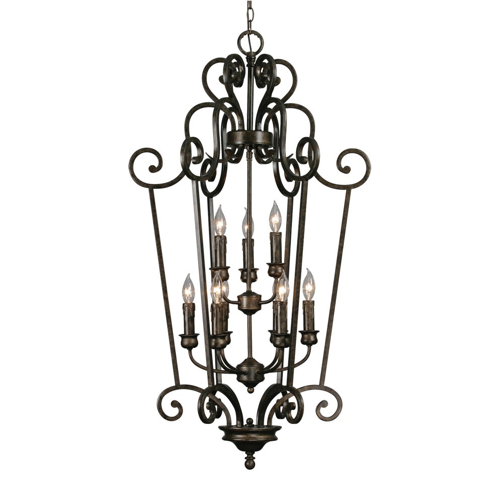 Golden Lightings 8063 Cg9 Busheartwood 2 Tier 9 Light Caged Foyer
