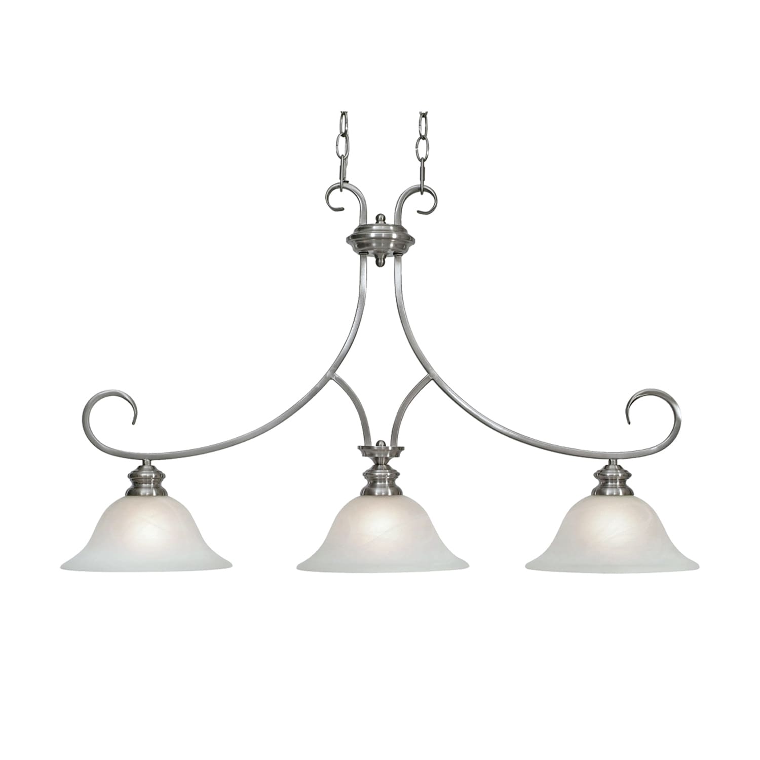 Golden Lightings Lancaster 6005 10 Pw Pewter Finished Steel 3 Light Linear Pendant