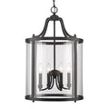 Golden Lightings Payton Black Steel And Clear Glass 4 Light Pendant