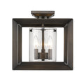Golden Lightings Smyth Semi Flush Low Profile Gunmetal Bronze Clear Glass 2073 Sf12 Gmt