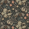 Golden Lily Charcoal And Coral Peel And Stick Wallpaper