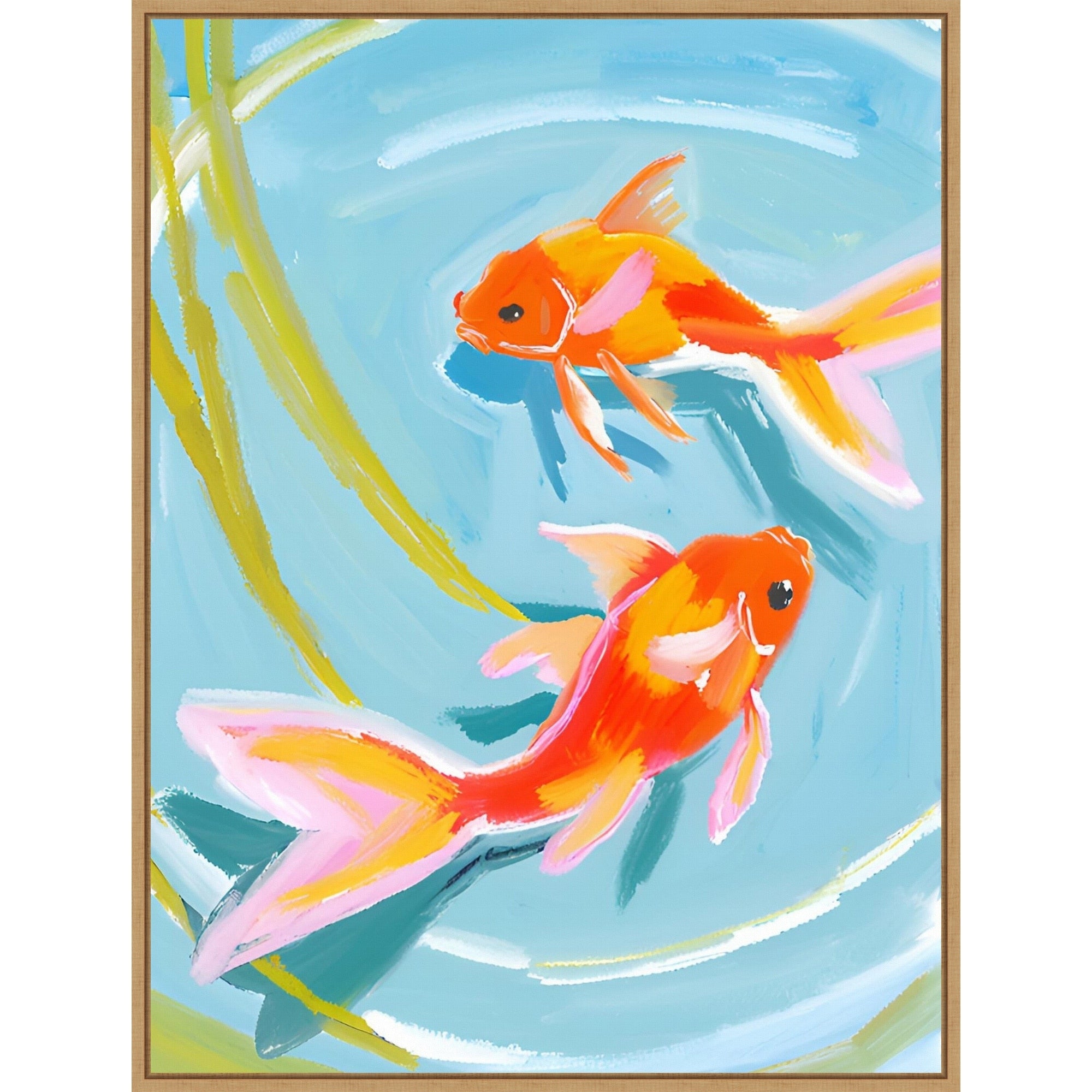 Golden Pond Dance By Ohkimiko Framed Canvas Wall Art Print