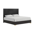 Goldie Queen Size Panel Bed Black And Gold Pine Wood Contemporary