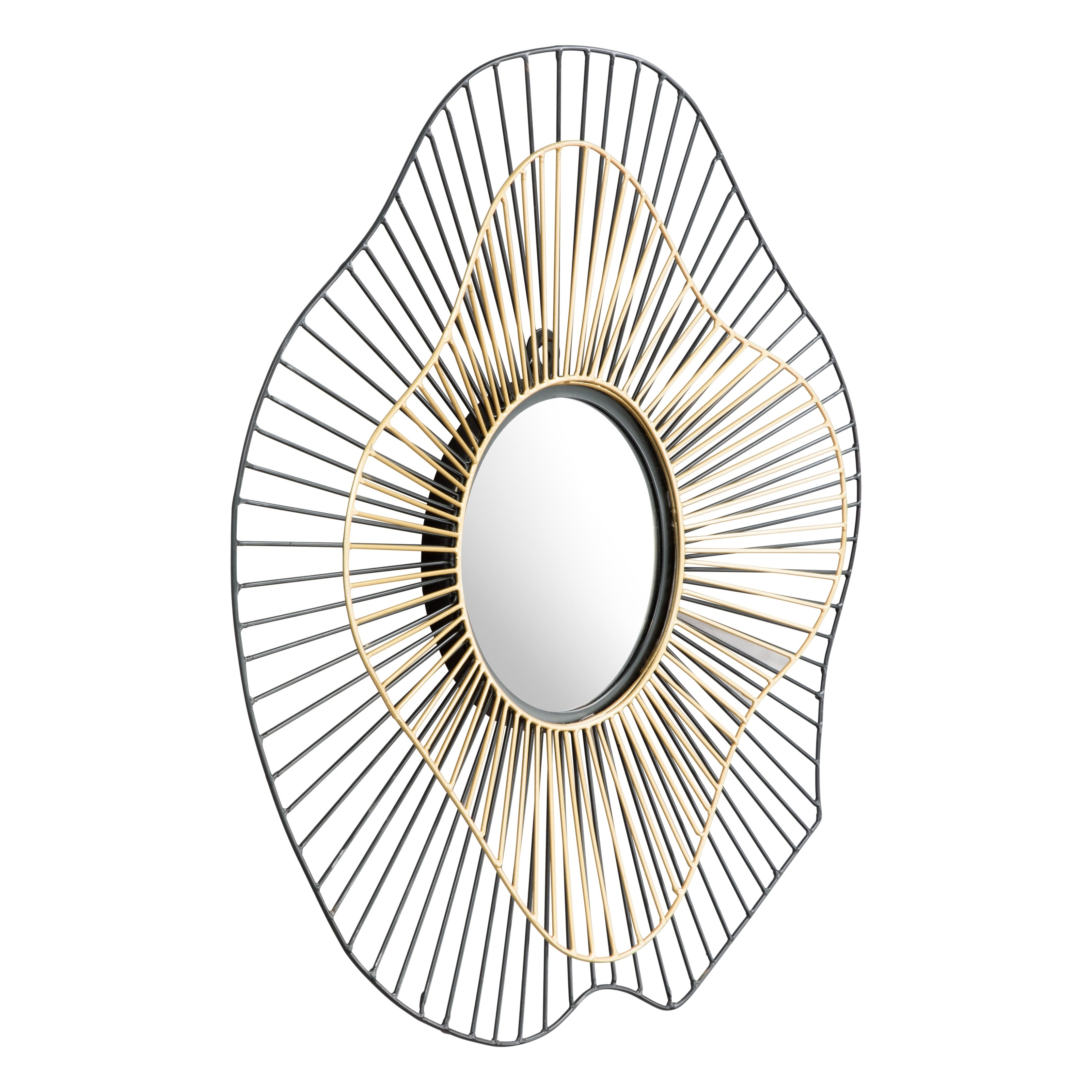 Comet Round Mirror Black Gold N A