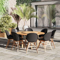 Havenside Home Gonilla 9 Piece Wood Lazy Susan Dining Set With Resin Chairs