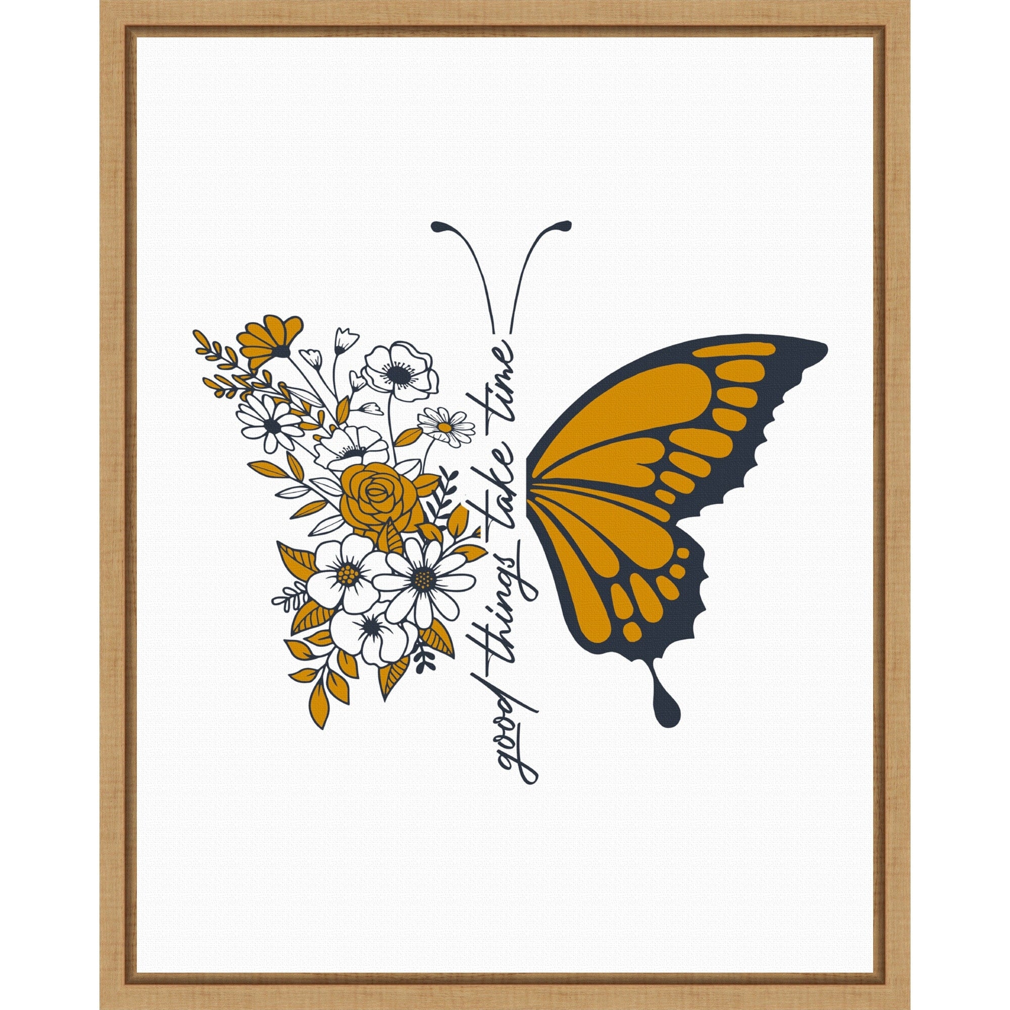 Good Things Take Time By Alva Jumath Framed Canvas Wall Art Print