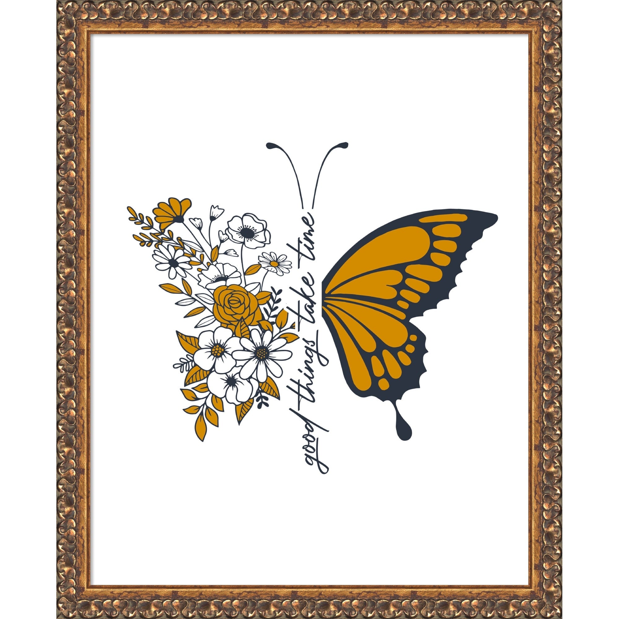 Good Things Take Time By Alva Jumath Framed Mounted Canvas Wall Art Print