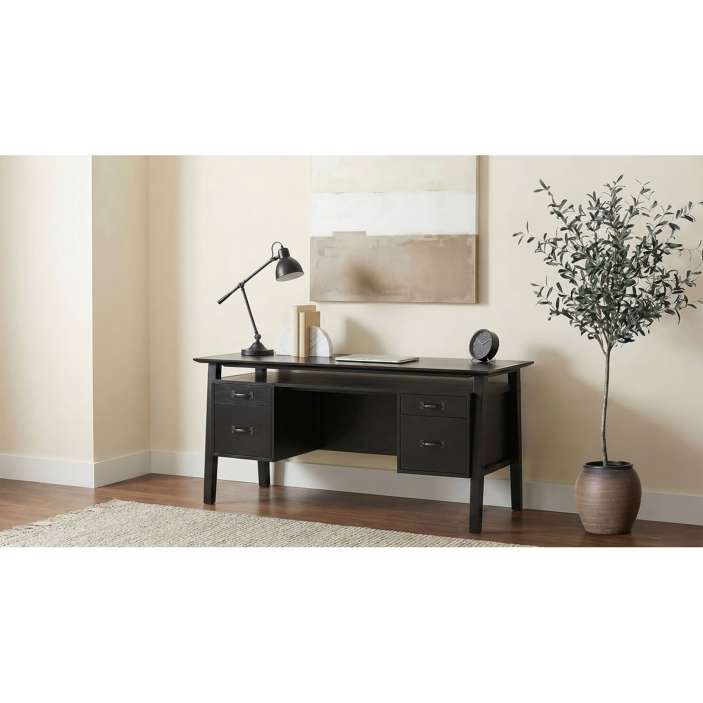 Goodson 64 Inch 4 Drawer Double Pedestal Computer Desk