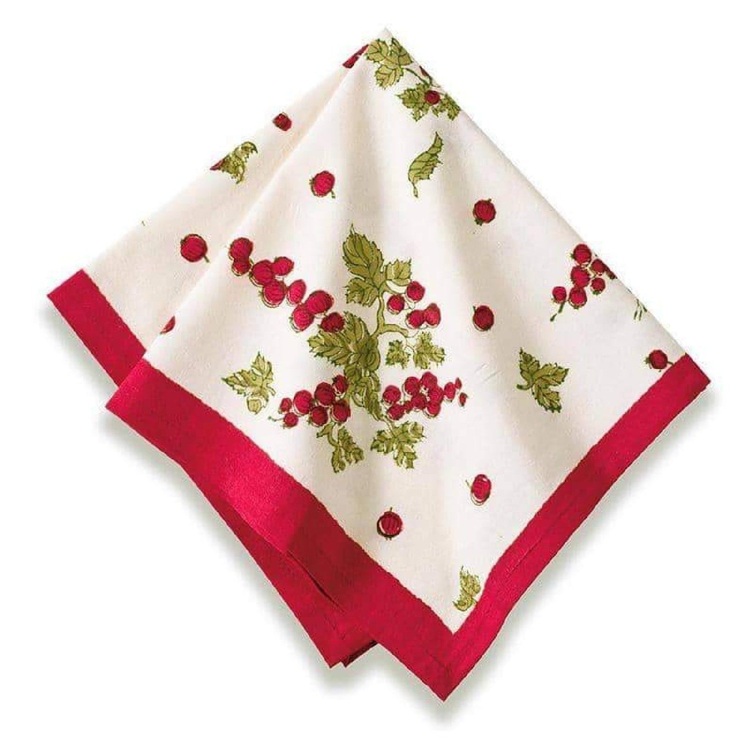 Gooseberry Red Green 19X19 Inch Cotton Napkins Set Of 6