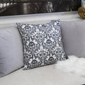 Gothic Damask Skull Throw Pillow Black White Cotton Linen Set Of 2