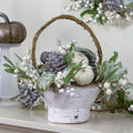 13 Pumpkin Berries And Leaves Artificial Fall Harvest Twig Basket N A