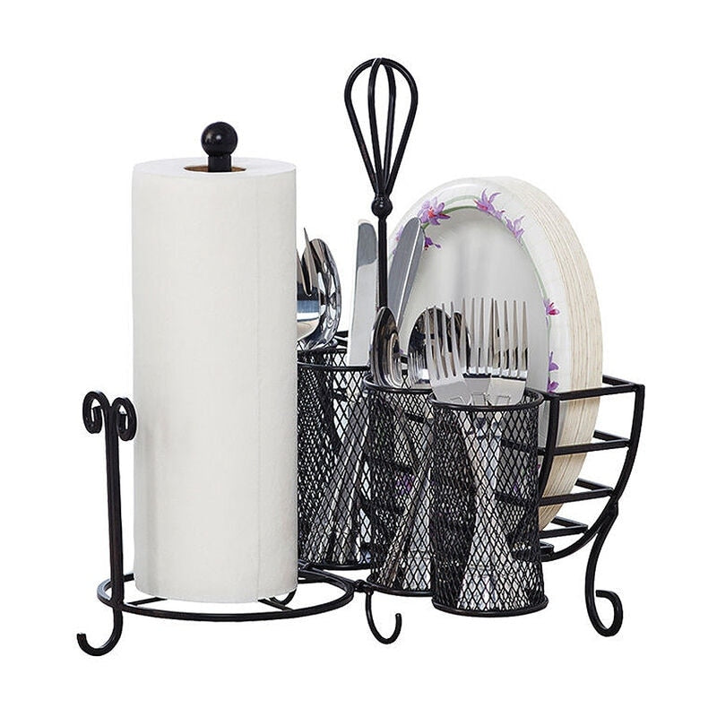 Gourmet Basics Avilla Picnic Caddy Antique Black Finish