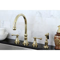 Governor Widespread Kitchen Faucet With Brass Sprayer In Polished Chrome