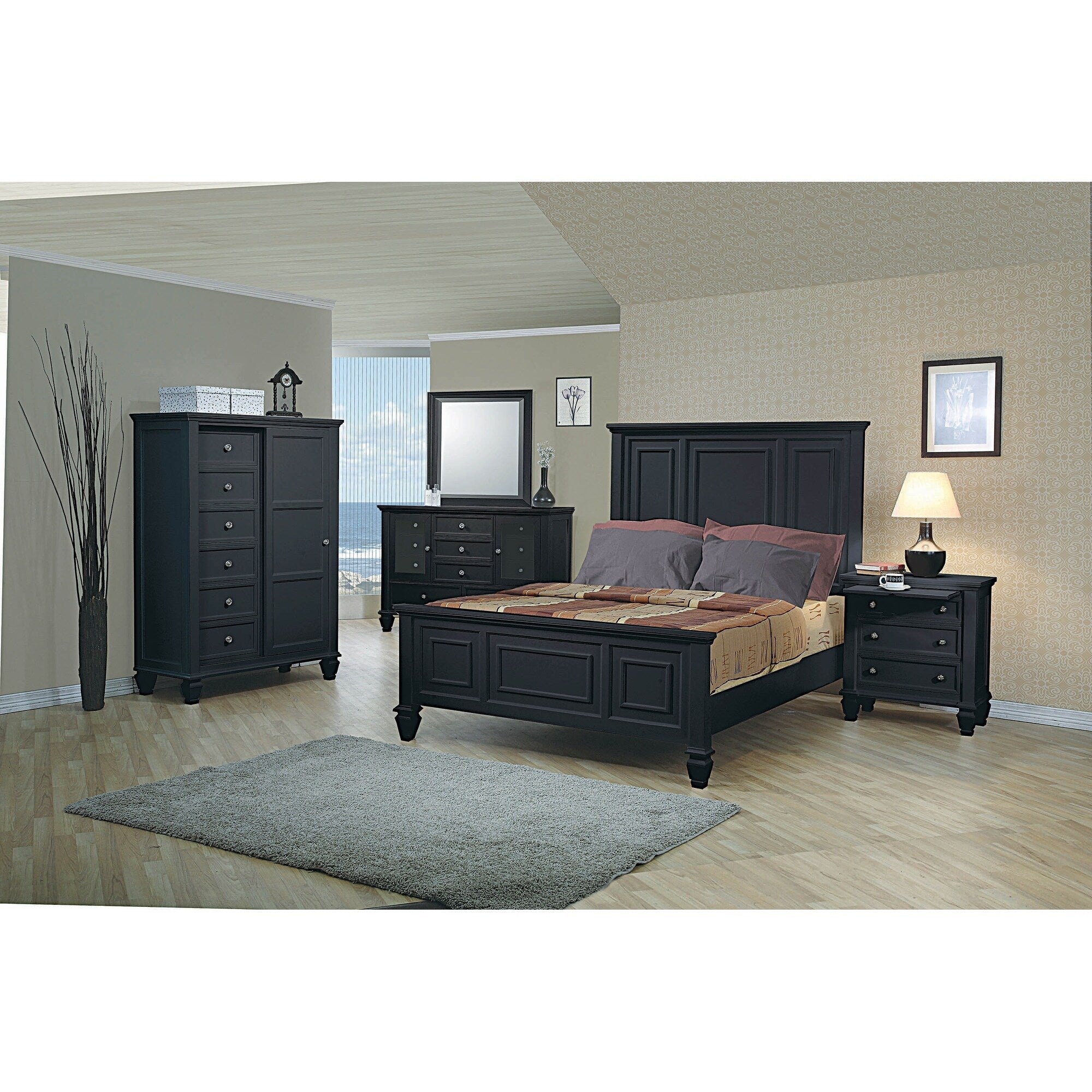 Grace 3 Piece Panel Bedroom Set With Dresser
