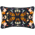Gracelyn Black Velvet Boho Kaleidoscope Feather Down Throw Pillow 13 X 19