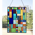 Gracewood Hollow Bulosan Glass Window Panel Suncatcher With Color Block Accents