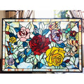 Gracewood Hollow Bolina Glass Window Panel Suncatcher With Floral Embellishments