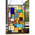 Gracewood Hollow Cabico Glass Window Panel Suncatcher With Geometric Accents