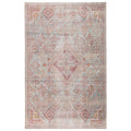 Gracewood Hollow Cugoano Indoor Outdoor Sky Blue Pink Medallion Area Rug