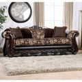 Furniture Of America Raphael Brown Multicolored Wood Traditional Sofa