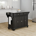 Strick Bolton Monk Black Wood Stainless Steel Top Kitchen Island